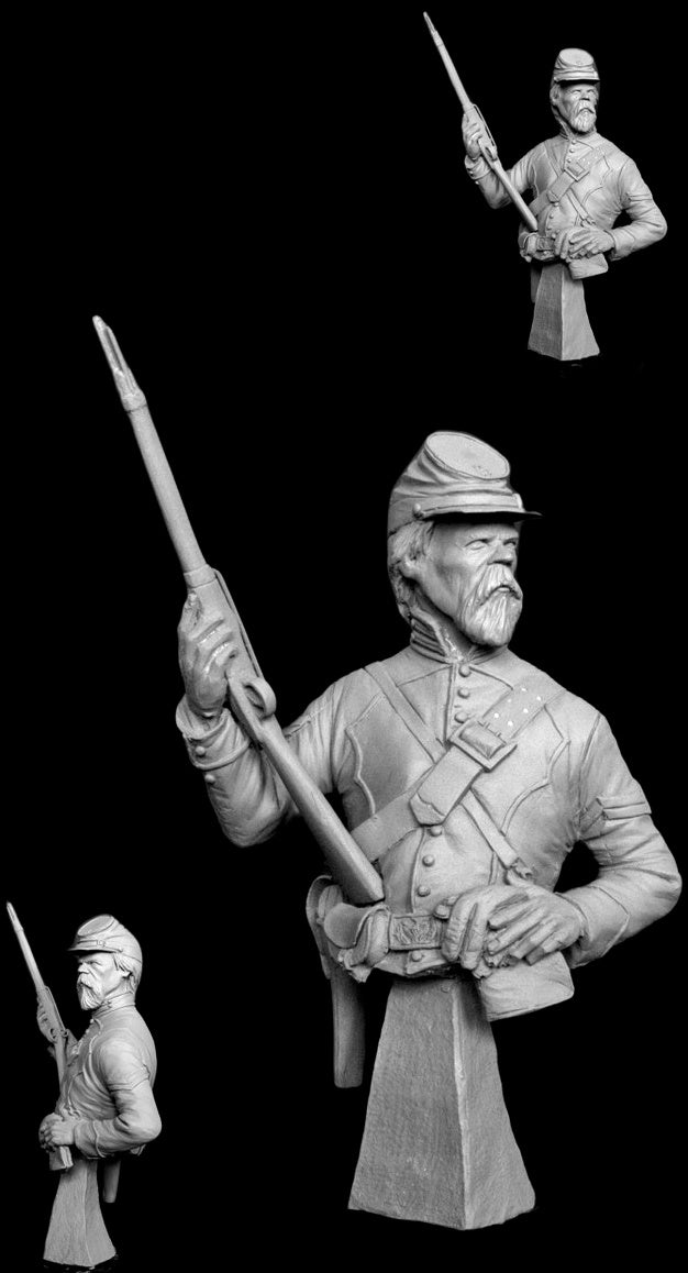 1.9th Scale Bust of 2nd Missouri Cavalry Corporal