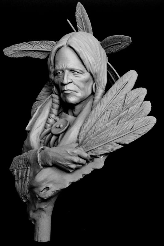 1.6th scale Native American Bust pair. Tribal Leader & Dog Soldier