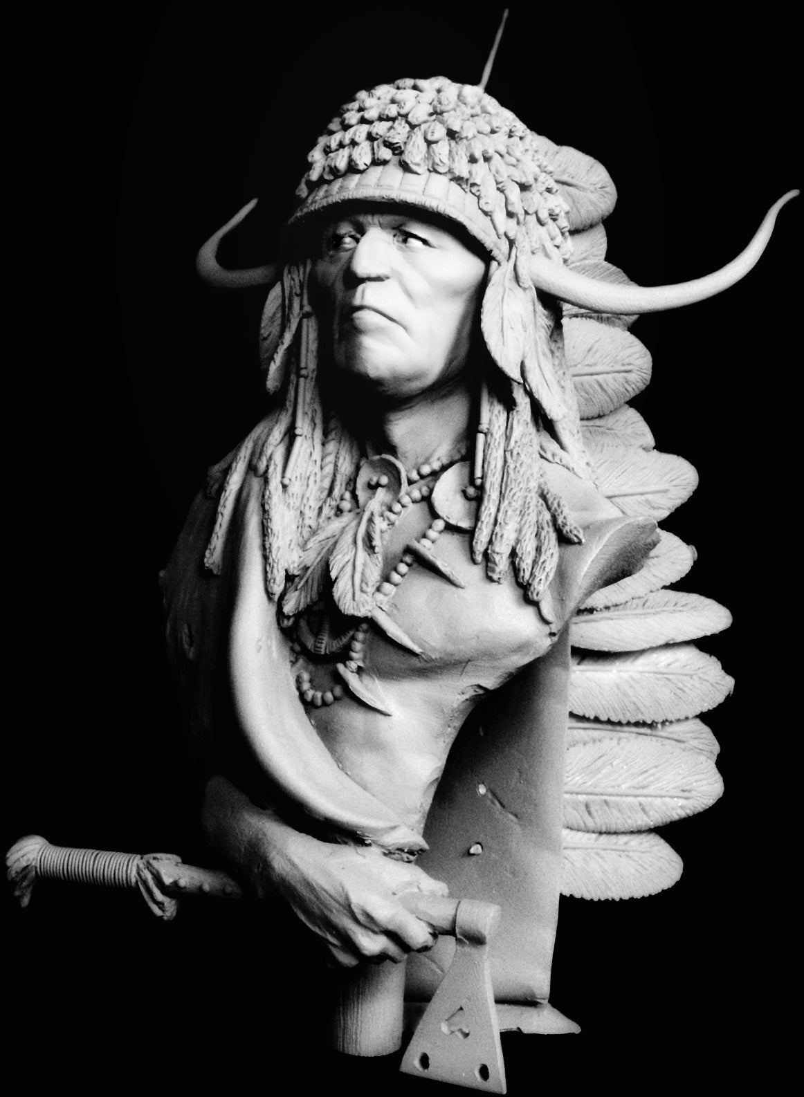 1.6th scale Native American Bust pair. Tribal Leader & Dog Soldier