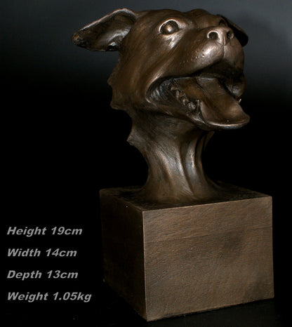 Cold Cast Bronze "Staffy Smile"