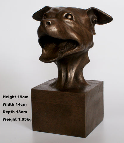 Cold Cast Bronze "Staffy Smile"