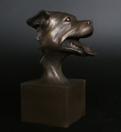 Cold Cast Bronze "Staffy Smile"