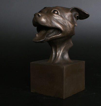 Cold Cast Bronze "Staffy Smile"