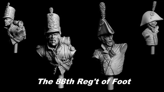 2 x 1.9th Scale Busts consisting of Officer and Private of the 88th Reg't of Foot Connaught Rangers